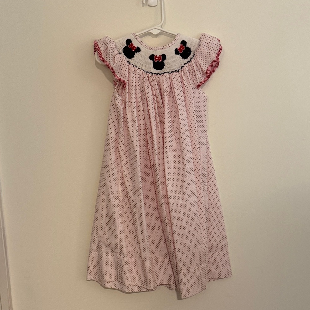 Classic Whimsy Polka Dot Dress with Minnie Mouse Design